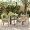 Ensemble de salle à manger pour jardin 5 pcs Beige polyrotin 564579564579