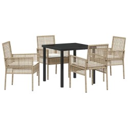 Ensemble de salle à manger pour jardin 5 pcs Beige polyrotin 564579564579