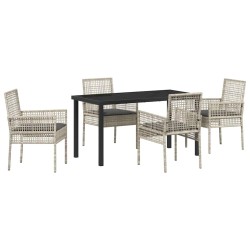 Ensemble de salle à manger pour jardin 5 pcs Gris clair 564581564581
