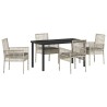 Ensemble de salle à manger pour jardin 5 pcs Gris clair 564581564581