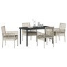 Ensemble de salle à manger pour jardin 5 pcs Gris clair 564581564581