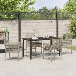 Ensemble de salle à manger pour jardin 5 pcs Gris clair 564581564581