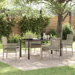 Ensemble de salle à manger pour jardin 5 pcs Gris clair 564582564582