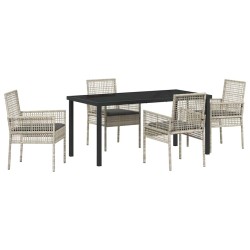 Ensemble de salle à manger pour jardin 5 pcs Gris clair 564582564582
