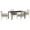 Ensemble de salle à manger pour jardin 5 pcs Gris clair 564582564582