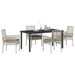 Ensemble de salle à manger pour jardin 5 pcs Gris clair 564582564582