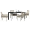 Ensemble de salle à manger pour jardin 5 pcs Gris clair 564582564582