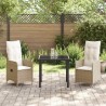 Ensemble de salle à manger pour jardin 3 pcs Beige polyrotin 564583564583
