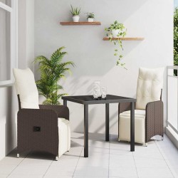 Ensemble de salle à manger pour jardin 3 pcs Marron polyrotin 564584564584