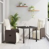 Ensemble de salle à manger pour jardin 3 pcs Marron polyrotin 564584564584