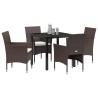 Ensemble de salle à manger pour jardin 5 pcs Marron polyrotin 564585564585