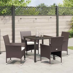 Ensemble de salle à manger pour jardin 5 pcs Marron polyrotin 564585564585