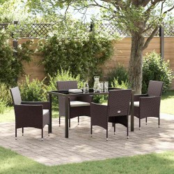 Ensemble de salle à manger pour jardin 5 pcs Marron polyrotin 564586564586