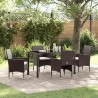 Ensemble de salle à manger pour jardin 5 pcs Marron polyrotin 564586564586