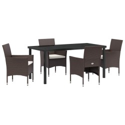 Ensemble de salle à manger pour jardin 5 pcs Marron polyrotin 564586564586