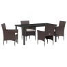 Ensemble de salle à manger pour jardin 5 pcs Marron polyrotin 564586564586