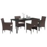 Ensemble de salle à manger pour jardin 5 pcs Marron polyrotin 564586564586