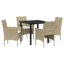 Ensemble de salle à manger pour jardin 5 pcs Beige polyrotin 564588564588
