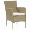 Ensemble de salle à manger pour jardin 3 pcs Beige polyrotin 564589564589