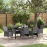Ensemble de salle à manger pour jardin 7 pcs Gris polyrotin 564590564590