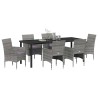 Ensemble de salle à manger pour jardin 7 pcs Gris polyrotin 564590564590