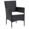 Ensemble de salle à manger pour jardin 7 pcs Noir polyrotin 564591564591