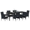 Ensemble de salle à manger pour jardin 7 pcs Noir polyrotin 564592564592