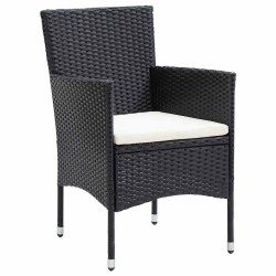Ensemble de salle à manger pour jardin 7 pcs Noir polyrotin 564592564592
