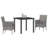 Ensemble de salle à manger pour jardin 3 pcs Gris polyrotin 564593564593