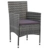 Ensemble de salle à manger pour jardin 3 pcs Gris polyrotin 564593564593