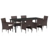 Ensemble de salle à manger pour jardin 7 pcs Marron polyrotin 564594564594