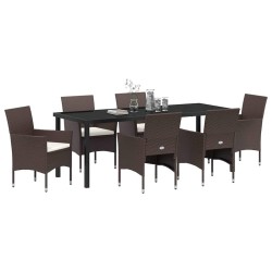 Ensemble de salle à manger pour jardin 7 pcs Marron polyrotin 564594564594