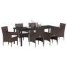 Ensemble de salle à manger pour jardin 7 pcs Marron polyrotin 564594564594