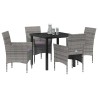 Ensemble de salle à manger pour jardin 5 pcs Gris polyrotin 564595564595