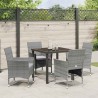 Ensemble de salle à manger pour jardin 5 pcs Gris polyrotin 564595564595