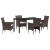 Ensemble de salle à manger pour jardin 5 pcs Marron polyrotin 564596564596