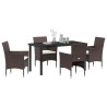 Ensemble de salle à manger pour jardin 5 pcs Marron polyrotin 564596564596