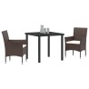 Ensemble de salle à manger pour jardin 3 pcs Marron polyrotin 564597564597