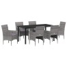 Ensemble de salle à manger pour jardin 7 pcs Gris polyrotin 564598564598