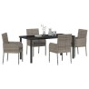 Ensemble de salle à manger pour jardin 5 pcs Gris polyrotin 564599564599