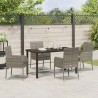 Ensemble de salle à manger pour jardin 5 pcs Gris polyrotin 564599564599