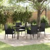 Ensemble de salle à manger pour jardin 5 pcs Noir polyrotin 564600564600