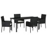 Ensemble de salle à manger pour jardin 5 pcs Noir polyrotin 564600564600