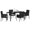 Ensemble de salle à manger pour jardin 5 pcs Noir polyrotin 564600564600