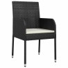 Ensemble de salle à manger pour jardin 5 pcs Noir polyrotin 564600564600