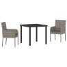 Ensemble de salle à manger pour jardin 3 pcs Gris polyrotin 564601564601
