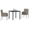 Ensemble de salle à manger pour jardin 3 pcs Gris polyrotin 564601564601