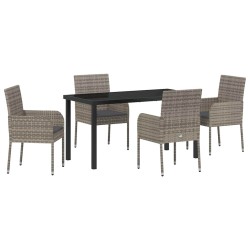 Ensemble de salle à manger pour jardin 5 pcs Gris polyrotin 564603564603