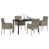 Ensemble de salle à manger pour jardin 5 pcs Gris polyrotin 564603564603