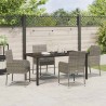 Ensemble de salle à manger pour jardin 5 pcs Gris polyrotin 564603564603